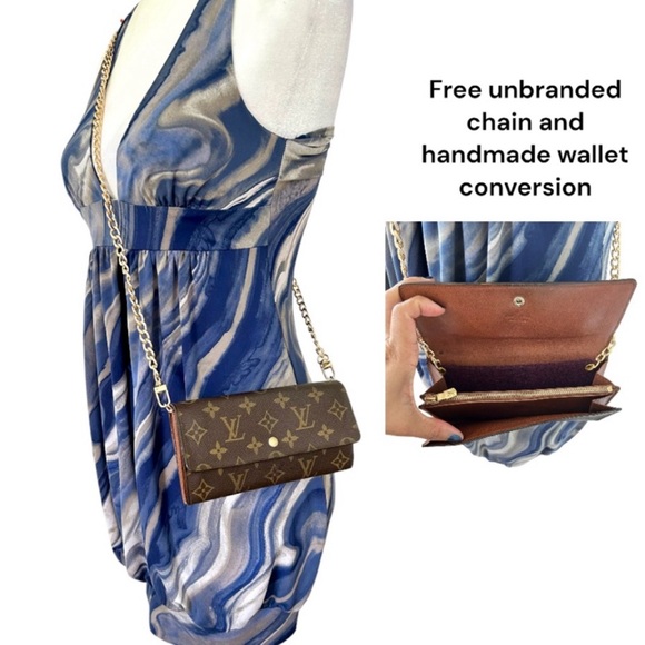 Vintage LOUIS VUITTON Monogram Canvas Sarah Women’s Long Wallet Brown Pr… - Picture 5 of 16